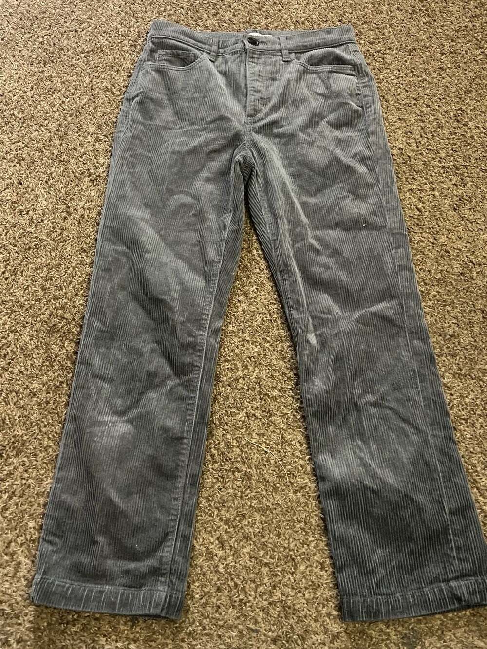 LOFT Women's Gray Corduroy Straight Leg Pants Size 27 / 4